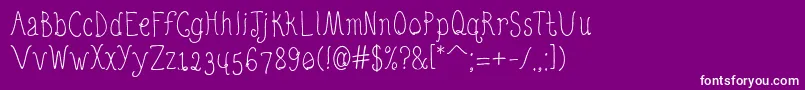 QuirkyNots Font – White Fonts on Purple Background