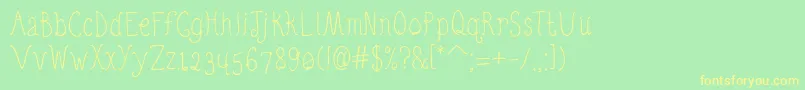 QuirkyNots Font – Yellow Fonts on Green Background