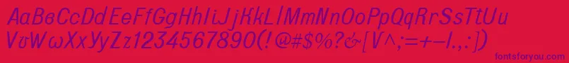 Terra-Schriftart – Violette Schriften auf rotem Hintergrund