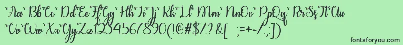 Fonte CongratsCalligraphyOtf – fontes pretas em um fundo verde