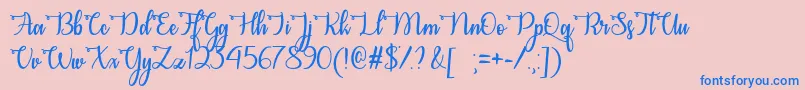 CongratsCalligraphyOtf Font – Blue Fonts on Pink Background