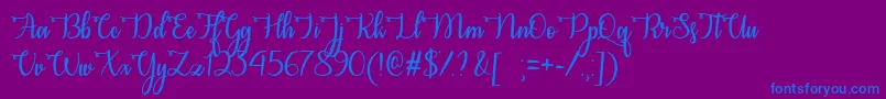 CongratsCalligraphyOtf-Schriftart – Blaue Schriften auf violettem Hintergrund