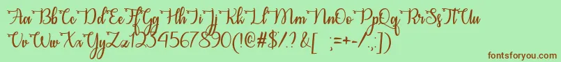 CongratsCalligraphyOtf Font – Brown Fonts on Green Background