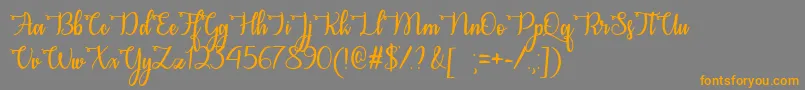 CongratsCalligraphyOtf-fontti – oranssit fontit harmaalla taustalla