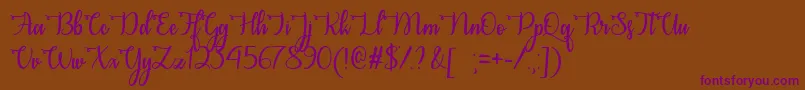 CongratsCalligraphyOtf-Schriftart – Violette Schriften auf braunem Hintergrund