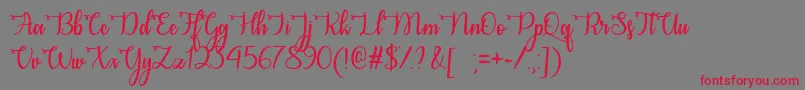 CongratsCalligraphyOtf Font – Red Fonts on Gray Background