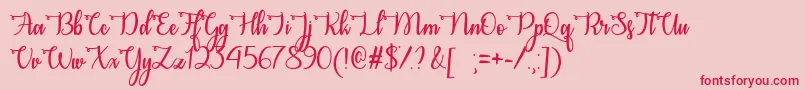 CongratsCalligraphyOtf Font – Red Fonts on Pink Background