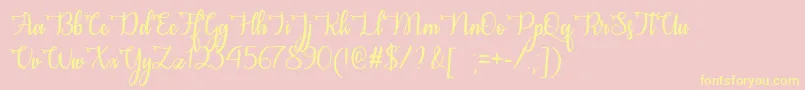 CongratsCalligraphyOtf Font – Yellow Fonts on Pink Background