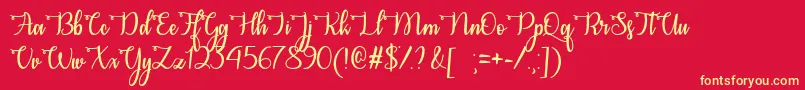 CongratsCalligraphyOtf Font – Yellow Fonts on Red Background