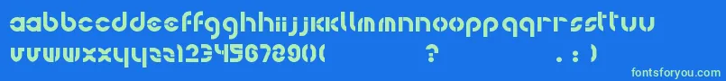 Bohemica Font – Green Fonts on Blue Background