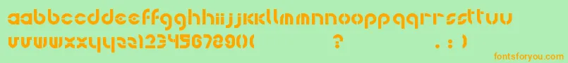 Bohemica-Schriftart – Orangefarbene Schriften auf grünem Hintergrund