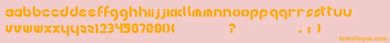 Bohemica-Schriftart – Orangefarbene Schriften auf rosa Hintergrund