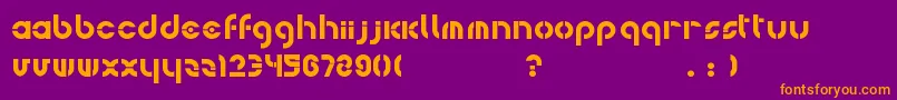 Bohemica-Schriftart – Orangefarbene Schriften auf violettem Hintergrund