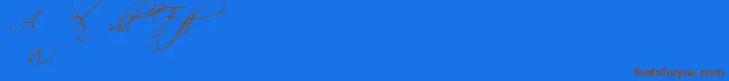 Scripalt-Schriftart – Braune Schriften auf blauem Hintergrund