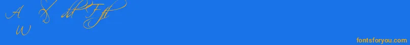 Scripalt-Schriftart – Orangefarbene Schriften auf blauem Hintergrund