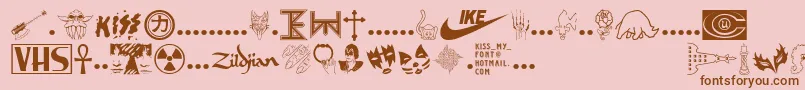 フォントKissMyFont – ピンクの背景に茶色のフォント