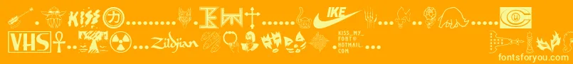 KissMyFont Font – Yellow Fonts on Orange Background