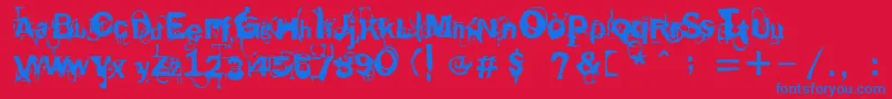 Reappeat Font – Blue Fonts on Red Background