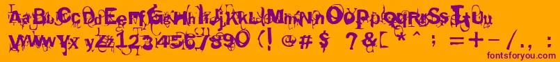 Reappeat-Schriftart – Violette Schriften auf orangefarbenem Hintergrund