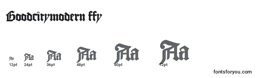 Goodcitymodern ffy Font Sizes