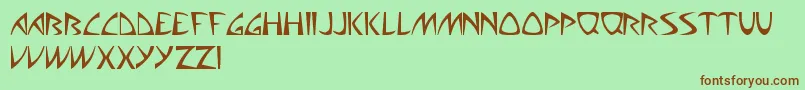AliensCanSuckIt-Schriftart – Braune Schriften auf grünem Hintergrund