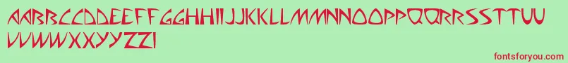 フォントAliensCanSuckIt – 赤い文字の緑の背景