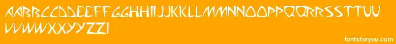 AliensCanSuckIt-Schriftart – Weiße Schriften auf orangefarbenem Hintergrund