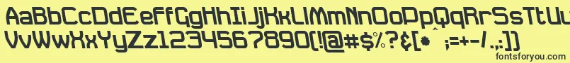 DavilleRevSlanted Font – Black Fonts on Yellow Background