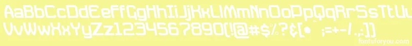 フォントDavilleRevSlanted – 黄色い背景に白い文字