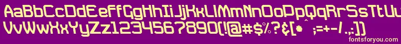 DavilleRevSlanted Font – Yellow Fonts on Purple Background