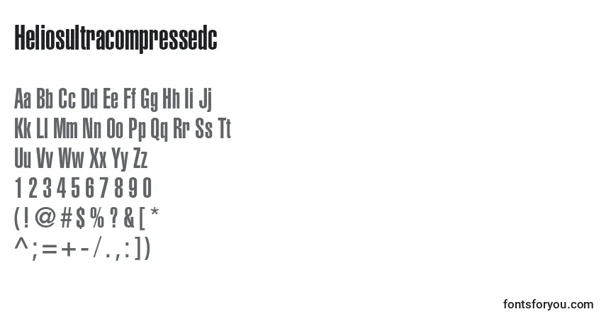 Schriftart Heliosultracompressedc – Alphabet, Zahlen, spezielle Symbole
