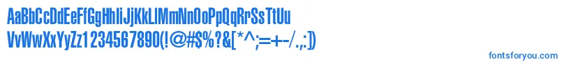 フォントHeliosultracompressedc – 白い背景に青い文字