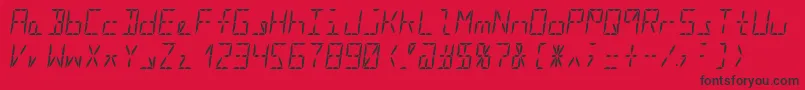 Шрифт Segment16aItalic – чёрные шрифты на красном фоне
