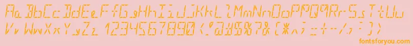 Segment16aItalic Font – Orange Fonts on Pink Background