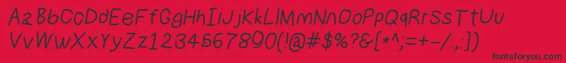 Numbbunnysbdita Font – Black Fonts on Red Background