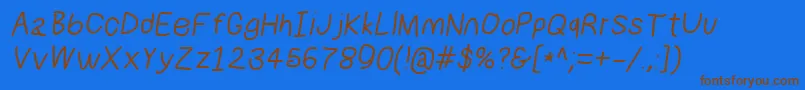 Numbbunnysbdita Font – Brown Fonts on Blue Background