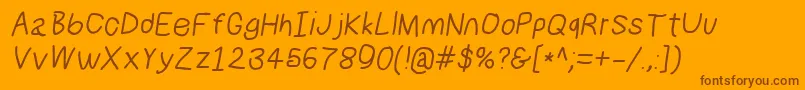 Numbbunnysbdita Font – Brown Fonts on Orange Background