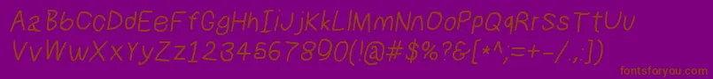 Numbbunnysbdita Font – Brown Fonts on Purple Background