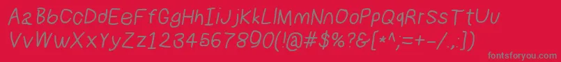 Czcionka Numbbunnysbdita – szare czcionki na czerwonym tle
