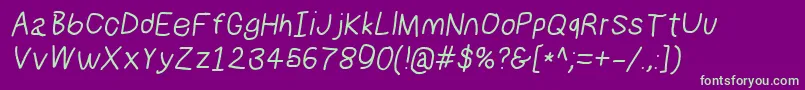 Numbbunnysbdita Font – Green Fonts on Purple Background