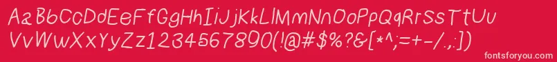 Numbbunnysbdita Font – Pink Fonts on Red Background