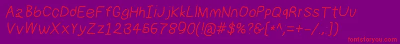 Numbbunnysbdita Font – Red Fonts on Purple Background