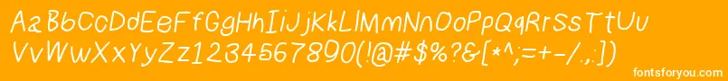 Numbbunnysbdita Font – White Fonts on Orange Background