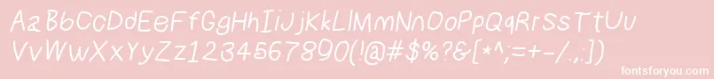 Numbbunnysbdita Font – White Fonts on Pink Background