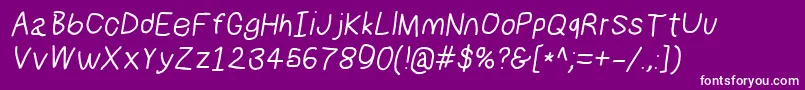 Numbbunnysbdita Font – White Fonts on Purple Background