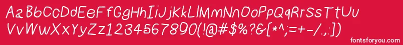 Numbbunnysbdita Font – White Fonts on Red Background