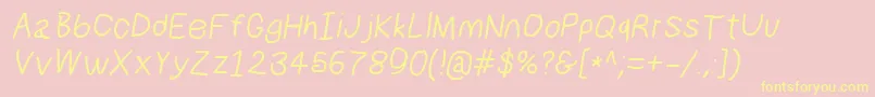 Numbbunnysbdita Font – Yellow Fonts on Pink Background