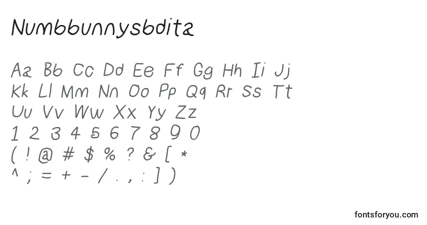 characters of numbbunnysbdita font, letter of numbbunnysbdita font, alphabet of  numbbunnysbdita font