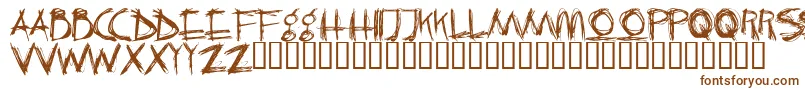 CrazyKiller-fontti – ruskeat fontit valkoisella taustalla