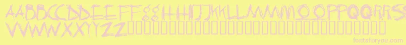 CrazyKiller-fontti – vaaleanpunaiset fontit keltaisella taustalla